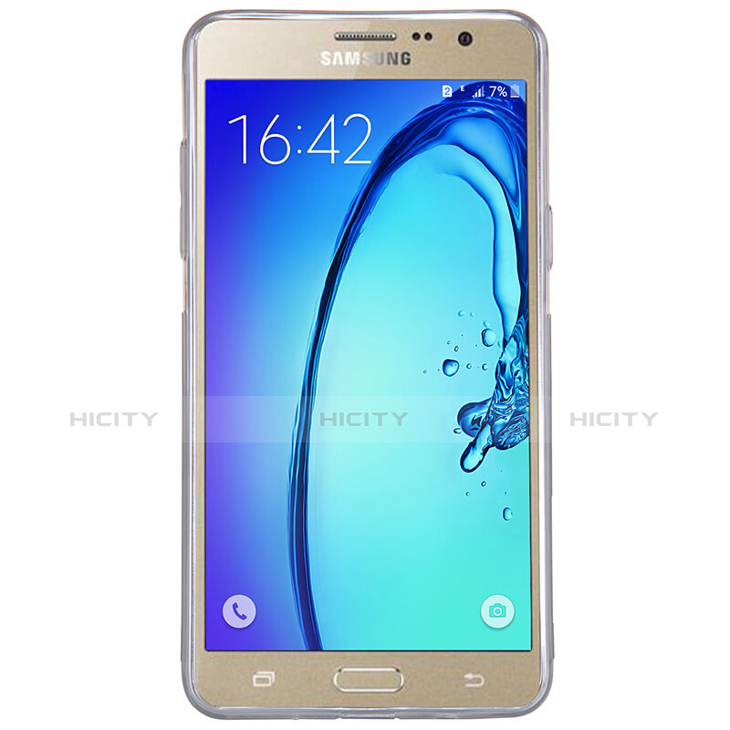 Samsung Galaxy On5 Pro用極薄ソフトケース シリコンケース 耐衝撃 全面保護 クリア透明 T03 サムスン グレー