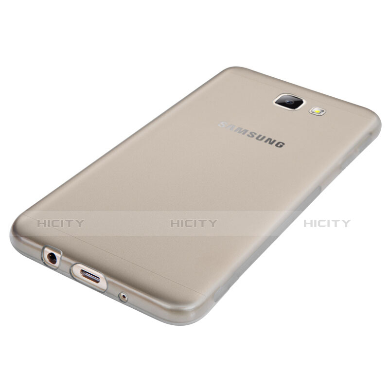Samsung Galaxy On7 (2016) G6100用極薄ソフトケース シリコンケース 耐衝撃 全面保護 クリア透明 T02 サムスン グレー