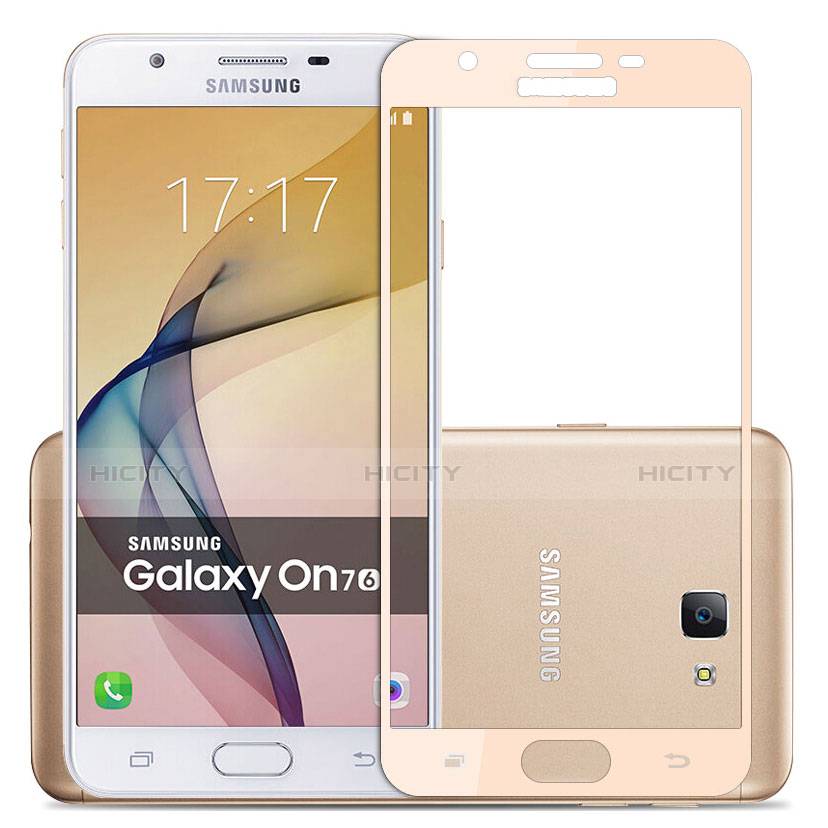 Samsung Galaxy On7 (2016) G6100用強化ガラス フル液晶保護フィルム サムスン ゴールド