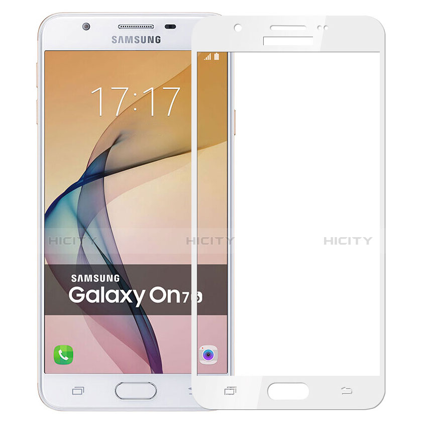 Samsung Galaxy On7 (2016) G6100用強化ガラス フル液晶保護フィルム サムスン ホワイト