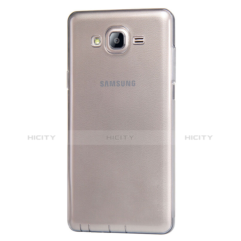 Samsung Galaxy On7 G600FY用極薄ソフトケース シリコンケース 耐衝撃 全面保護 クリア透明 T03 サムスン グレー