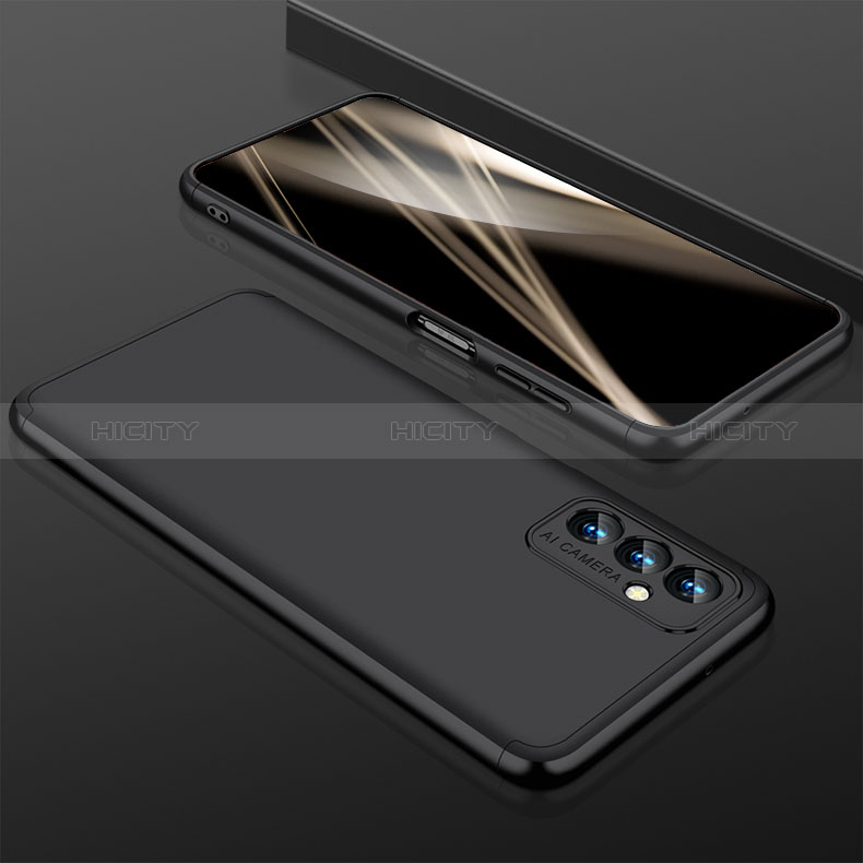 Samsung Galaxy Quantum2 5G用ハードケース プラスチック 質感もマット 前面と背面 360度 フルカバー サムスン ブラック