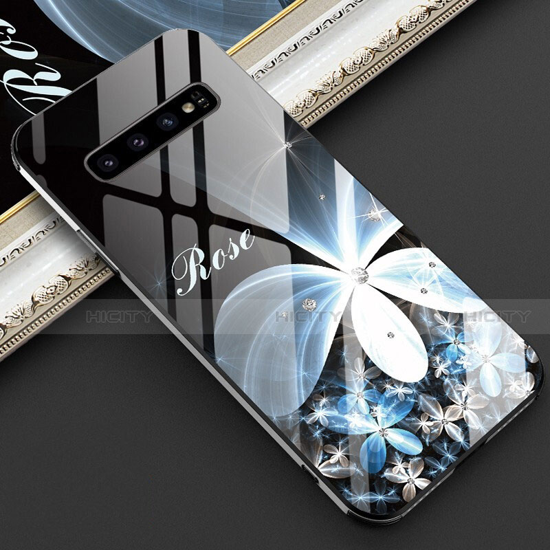Samsung Galaxy S10 5G用ハイブリットバンパーケース プラスチック パターン 鏡面 カバー K04 サムスン ホワイト