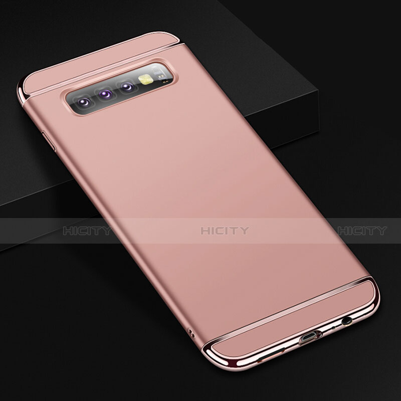 Samsung Galaxy S10 5G用ケース 高級感 手触り良い メタル兼プラスチック バンパー T01 サムスン ローズゴールド