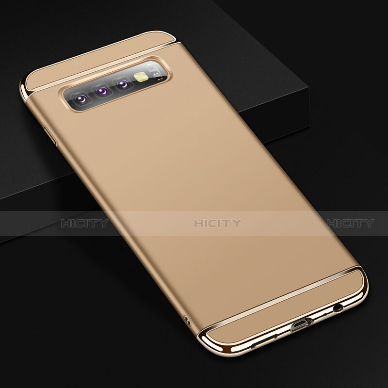 Samsung Galaxy S10 5G用ケース 高級感 手触り良い メタル兼プラスチック バンパー T01 サムスン ゴールド