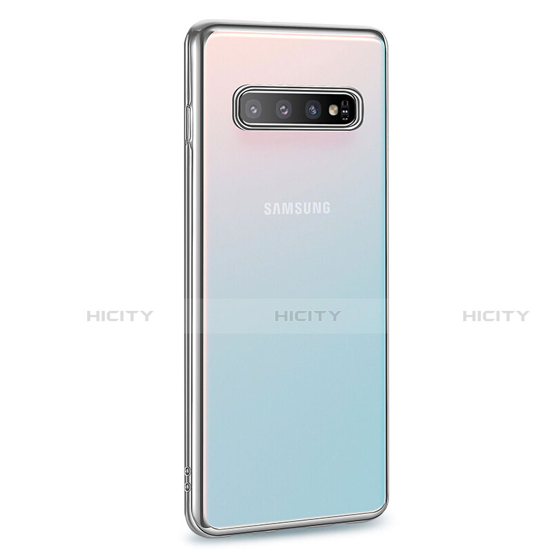 Samsung Galaxy S10 5G用極薄ソフトケース シリコンケース 耐衝撃 全面保護 クリア透明 U04 サムスン シルバー