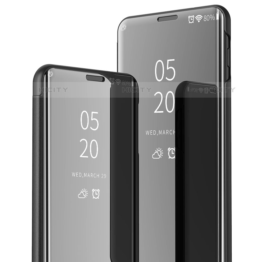 Samsung Galaxy S10 5G用手帳型 レザーケース スタンド カバー 鏡面 カバー サムスン ブラック