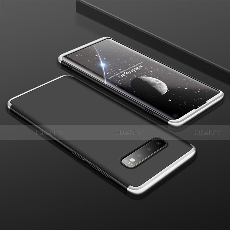 Samsung Galaxy S10 5G用ハードケース プラスチック 質感もマット 前面と背面 360度 フルカバー M01 サムスン シルバー・ブラック