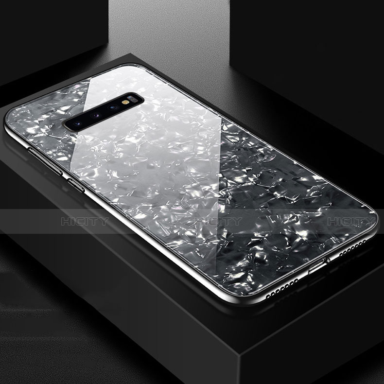 Samsung Galaxy S10 5G用ハイブリットバンパーケース プラスチック 鏡面 カバー U01 サムスン ブラック