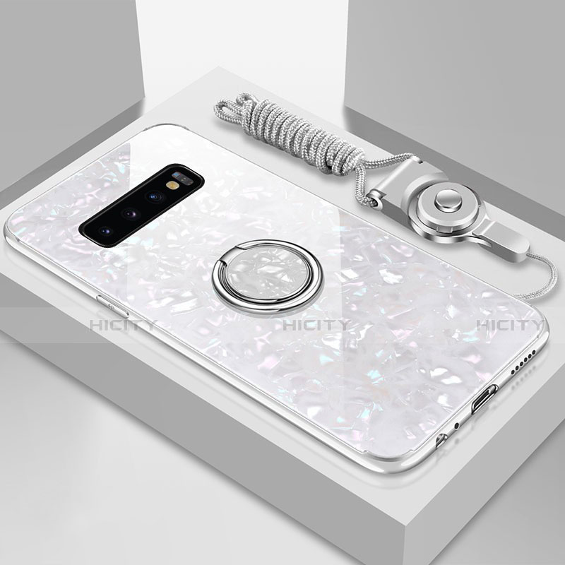 Samsung Galaxy S10 5G用ハイブリットバンパーケース プラスチック 鏡面 カバー アンド指輪 マグネット式 T01 サムスン 