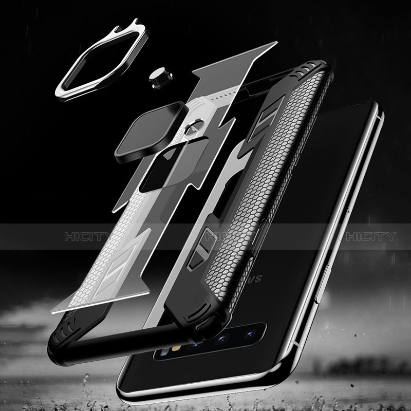 Samsung Galaxy S10 5G用ハイブリットバンパーケース プラスチック アンド指輪 マグネット式 R04 サムスン 
