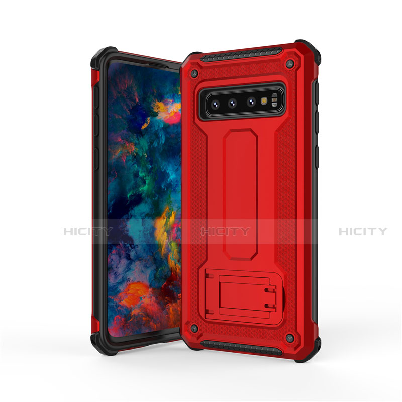 Samsung Galaxy S10 5G用ハイブリットバンパーケース スタンド プラスチック 兼シリコーン カバー T01 サムスン 