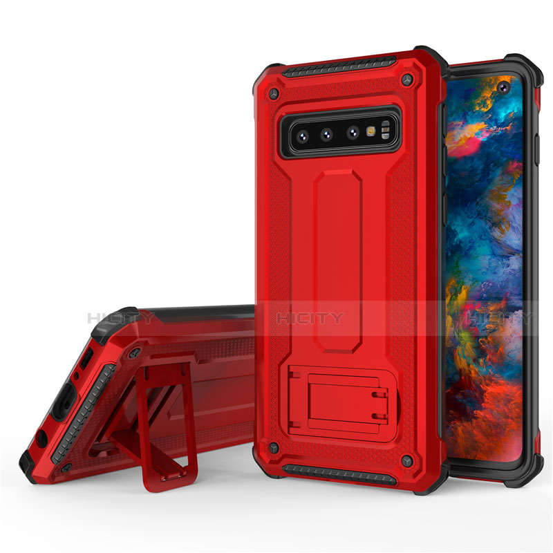 Samsung Galaxy S10 5G用ハイブリットバンパーケース スタンド プラスチック 兼シリコーン カバー T01 サムスン 