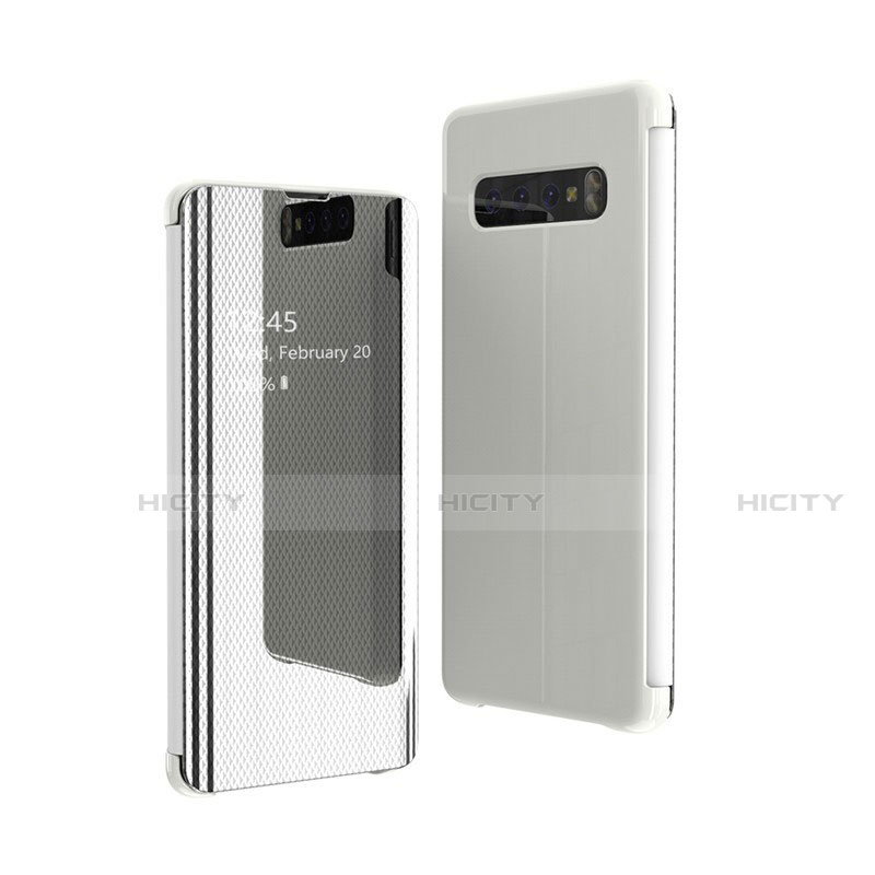 Samsung Galaxy S10 5G SM-G977B用手帳型 レザーケース スタンド 鏡面 カバー L01 サムスン 