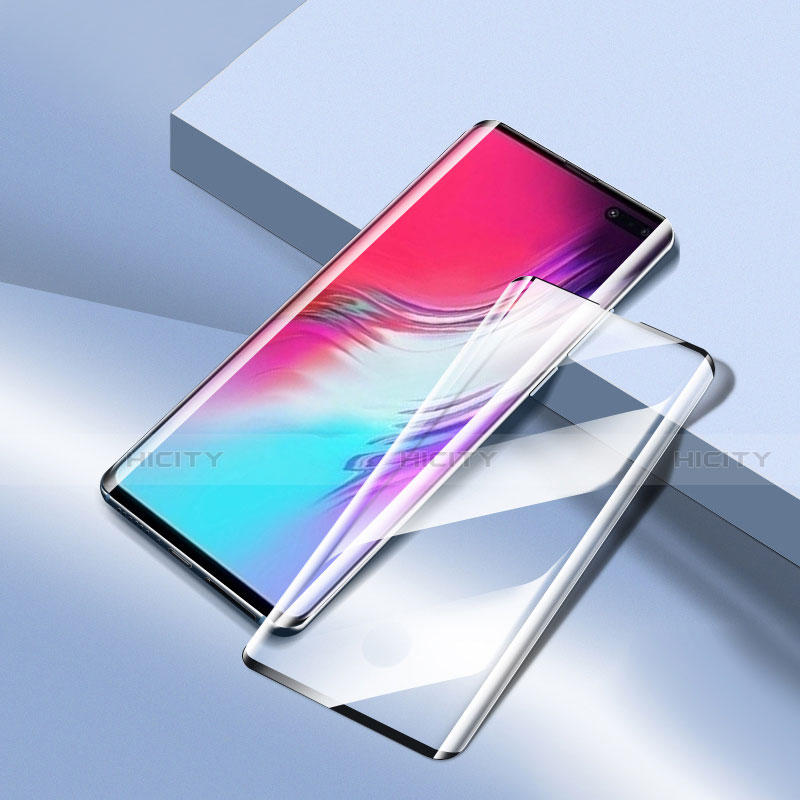 Samsung Galaxy S10 5G SM-G977B用強化ガラス フル液晶保護フィルム サムスン ブラック