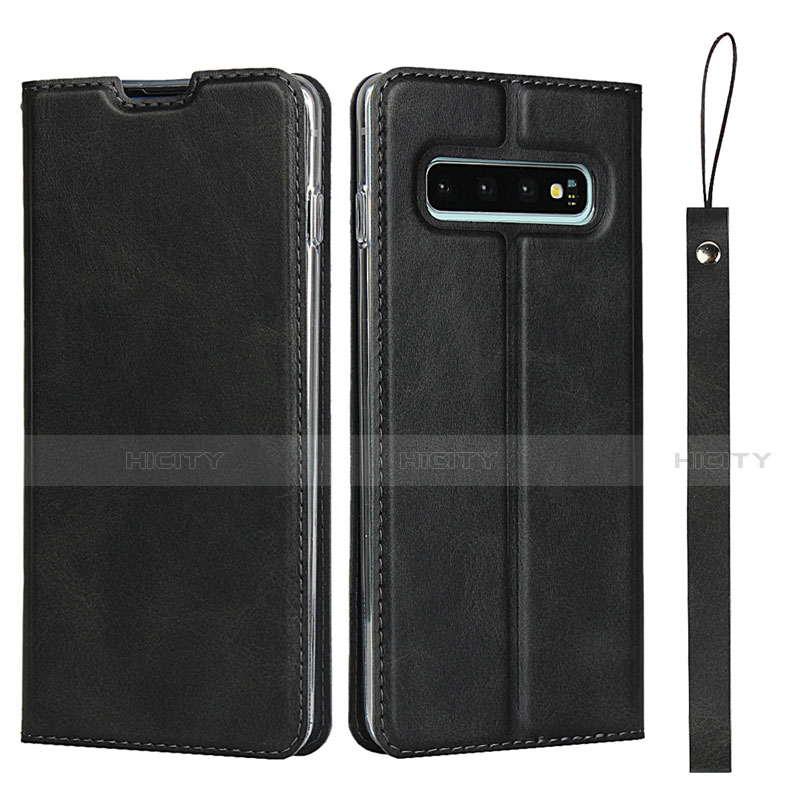 Samsung Galaxy S10用手帳型 レザーケース スタンド カバー T05 サムスン ブラック