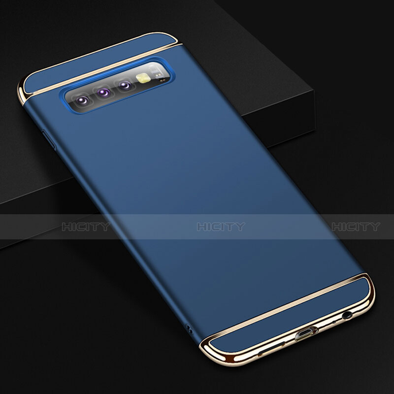 Samsung Galaxy S10用ケース 高級感 手触り良い メタル兼プラスチック バンパー T01 サムスン ネイビー