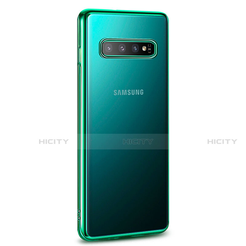Samsung Galaxy S10用極薄ソフトケース シリコンケース 耐衝撃 全面保護 クリア透明 U03 サムスン グリーン