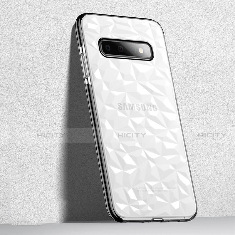 Samsung Galaxy S10用極薄ソフトケース シリコンケース 耐衝撃 全面保護 クリア透明 S04 サムスン ホワイト
