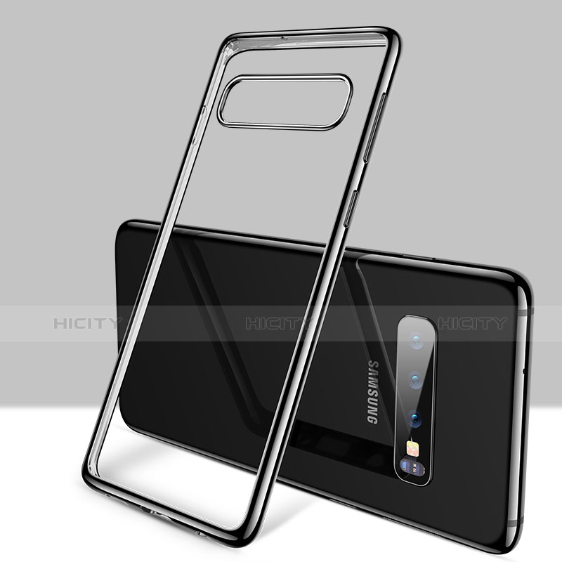 Samsung Galaxy S10用極薄ソフトケース シリコンケース 耐衝撃 全面保護 クリア透明 H01 サムスン ブラック