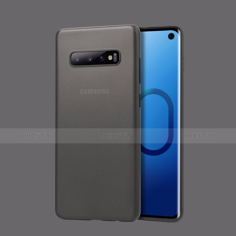 Samsung Galaxy S10用極薄ケース クリア透明 プラスチック 質感もマット カバー サムスン グレー