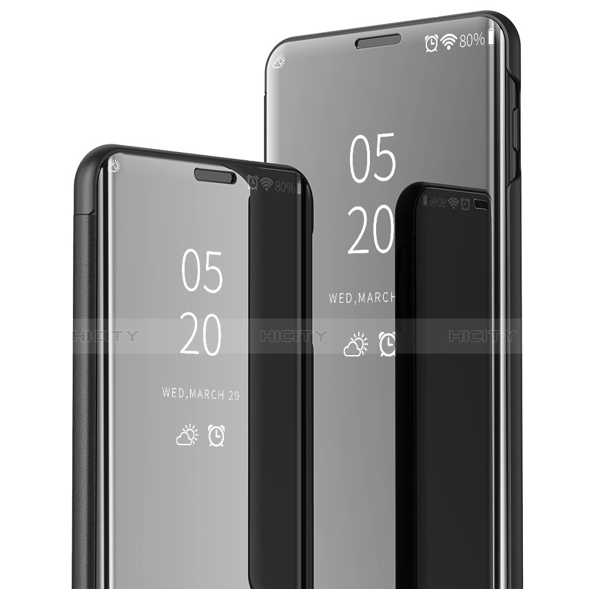 Samsung Galaxy S10用手帳型 レザーケース スタンド カバー 鏡面 カバー サムスン ブラック