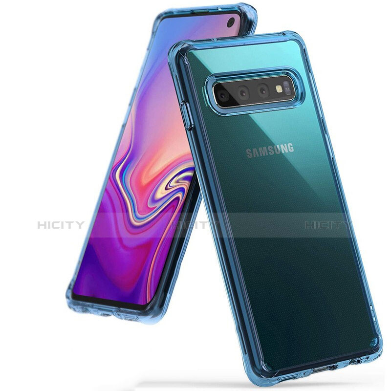 Samsung Galaxy S10用極薄ソフトケース シリコンケース 耐衝撃 全面保護 クリア透明 S01 サムスン ブルー