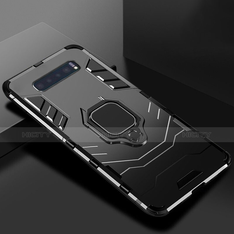 Samsung Galaxy S10用ハイブリットバンパーケース スタンド プラスチック 兼シリコーン カバー サムスン ブラック