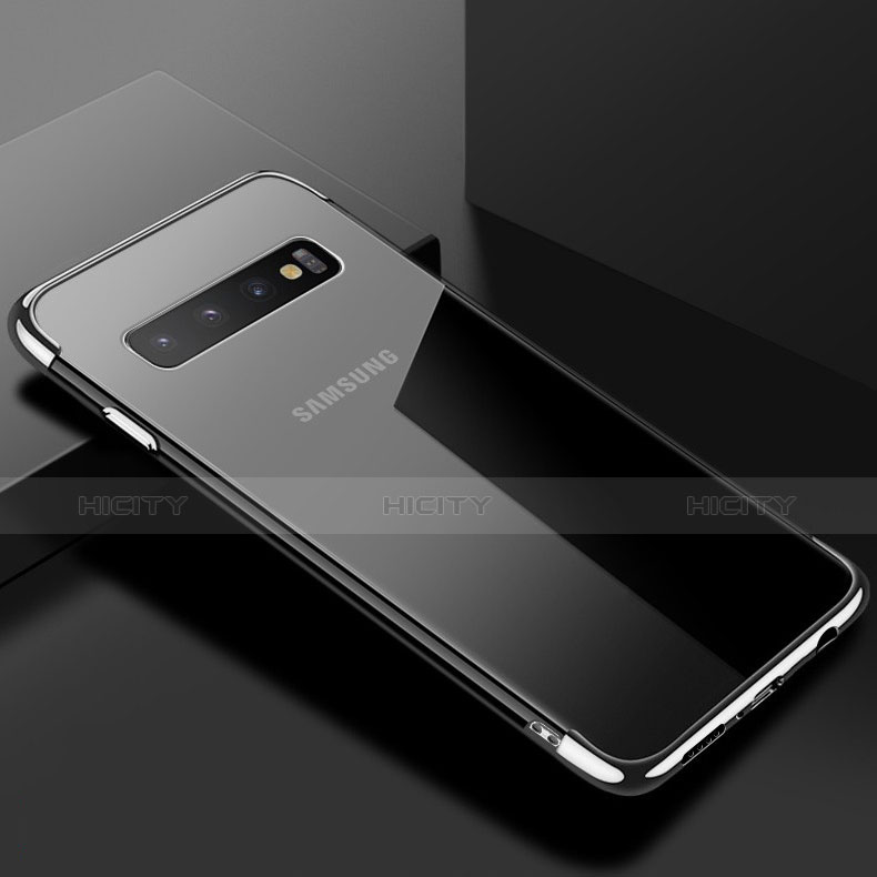Samsung Galaxy S10用極薄ソフトケース シリコンケース 耐衝撃 全面保護 クリア透明 S03 サムスン シルバー