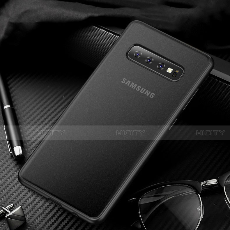 Samsung Galaxy S10用極薄ケース クリア透明 プラスチック 質感もマットU01 サムスン ブラック