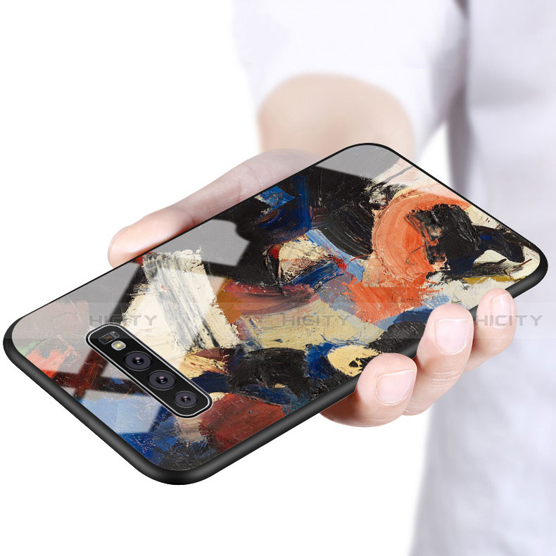 Samsung Galaxy S10用ハイブリットバンパーケース プラスチック パターン 鏡面 カバー K03 サムスン 