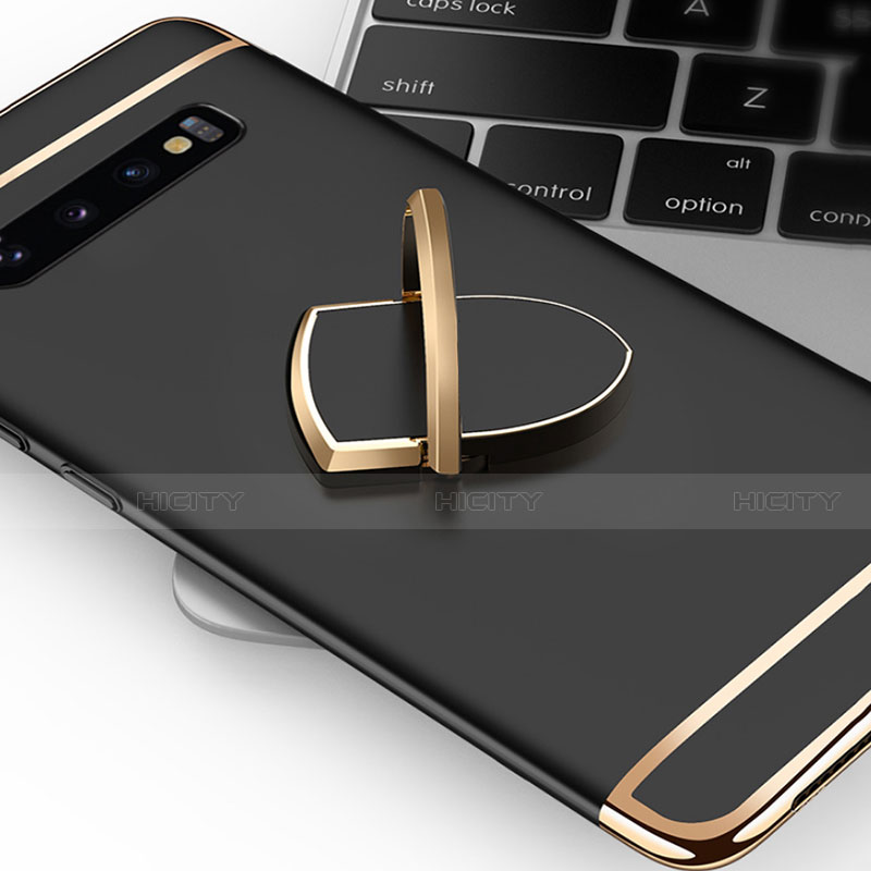 Samsung Galaxy S10用ケース 高級感 手触り良い メタル兼プラスチック バンパー アンド指輪 T01 サムスン 