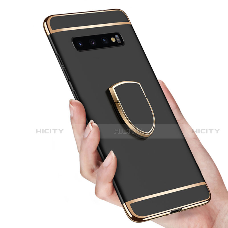 Samsung Galaxy S10用ケース 高級感 手触り良い メタル兼プラスチック バンパー アンド指輪 T01 サムスン 