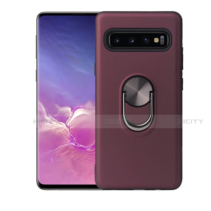 Samsung Galaxy S10用極薄ソフトケース シリコンケース 耐衝撃 全面保護 アンド指輪 マグネット式 バンパー T07 サムスン 