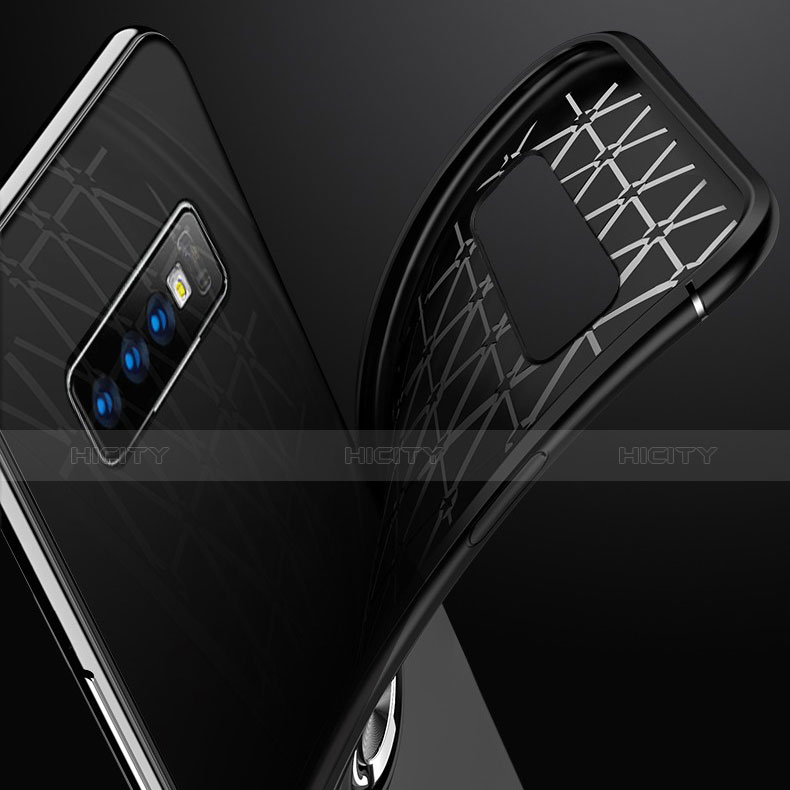 Samsung Galaxy S10用極薄ソフトケース シリコンケース 耐衝撃 全面保護 アンド指輪 マグネット式 バンパー サムスン 