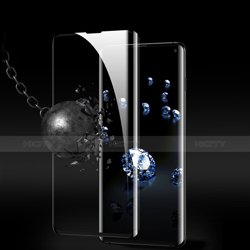 Samsung Galaxy S10用強化ガラス フル液晶保護フィルム F02 サムスン ブラック