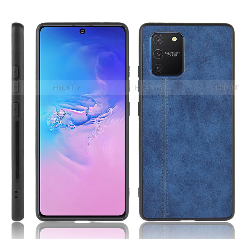 Samsung Galaxy S10 Lite用ケース 高級感 手触り良いレザー柄 サムスン ネイビー