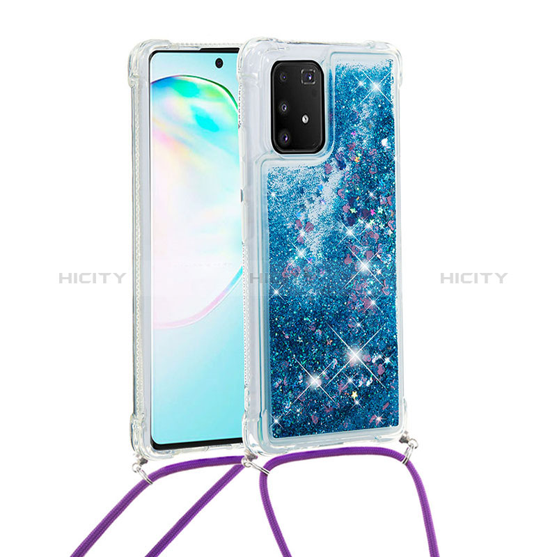 Samsung Galaxy S10 Lite用シリコンケース ソフトタッチラバー ブリンブリン カバー 携帯ストラップ S03 サムスン 