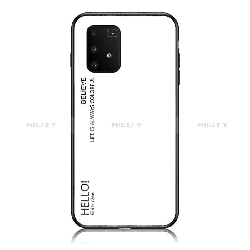 Samsung Galaxy S10 Lite用ハイブリットバンパーケース プラスチック 鏡面 虹 グラデーション 勾配色 カバー LS1 サムスン 