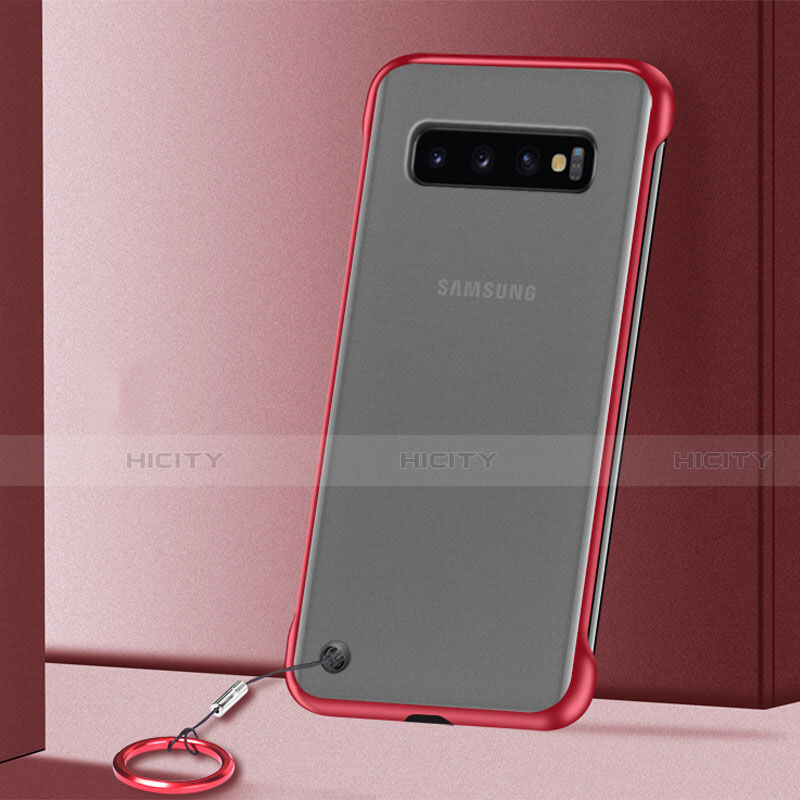 Samsung Galaxy S10 Plus用ハードカバー クリスタル クリア透明 S01 サムスン レッド