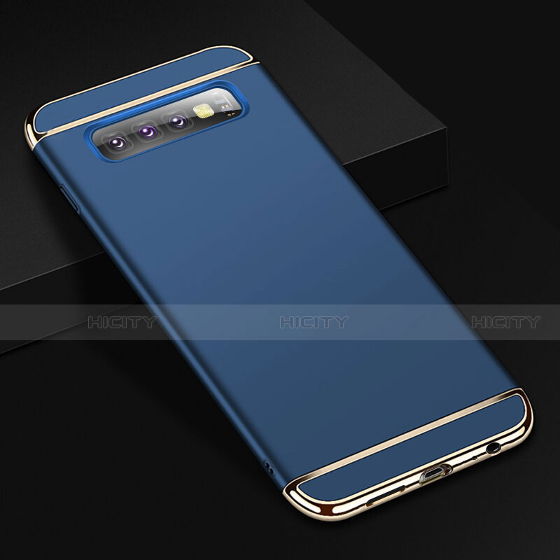 Samsung Galaxy S10 Plus用ケース 高級感 手触り良い メタル兼プラスチック バンパー T01 サムスン ネイビー