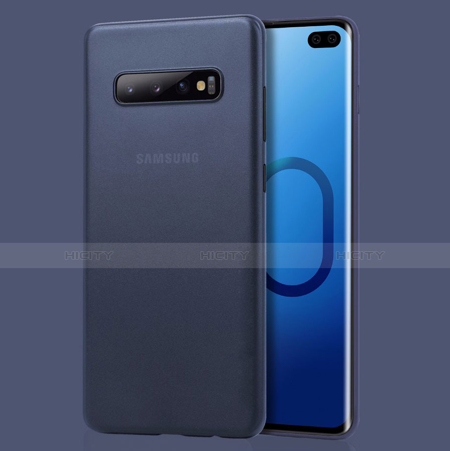 Samsung Galaxy S10 Plus用極薄ケース クリア透明 プラスチック 質感もマット カバー サムスン ネイビー