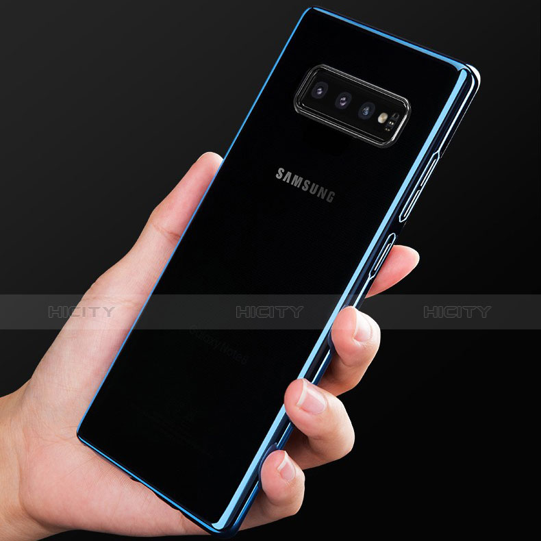 Samsung Galaxy S10 Plus用極薄ソフトケース シリコンケース 耐衝撃 全面保護 クリア透明 H05 サムスン ネイビー