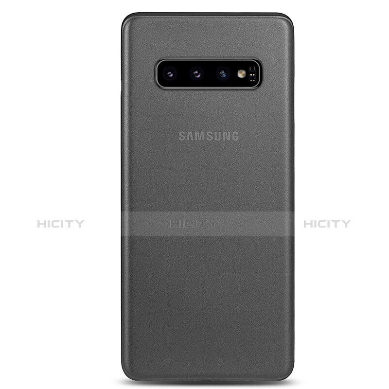 Samsung Galaxy S10 Plus用極薄ケース クリア透明 プラスチック 質感もマット カバー P01 サムスン グレー