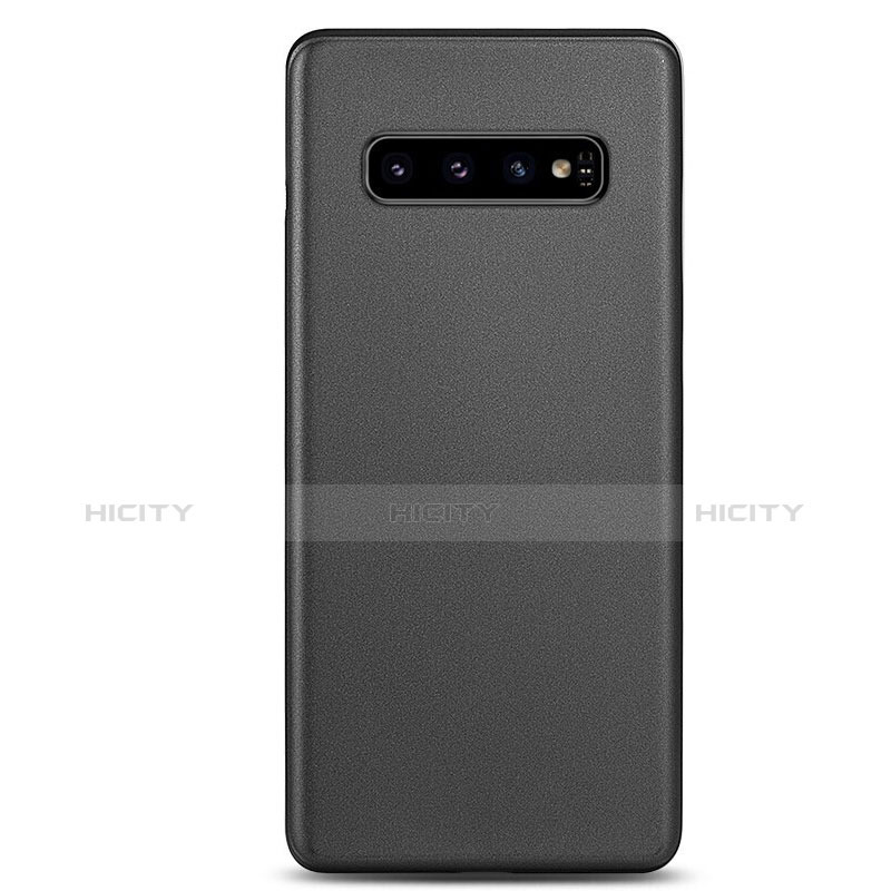 Samsung Galaxy S10 Plus用極薄ケース クリア透明 プラスチック 質感もマット カバー P01 サムスン ブラック