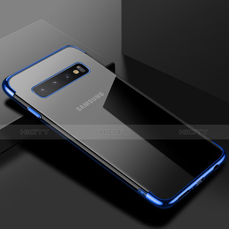 Samsung Galaxy S10 Plus用極薄ソフトケース シリコンケース 耐衝撃 全面保護 クリア透明 S03 サムスン ネイビー
