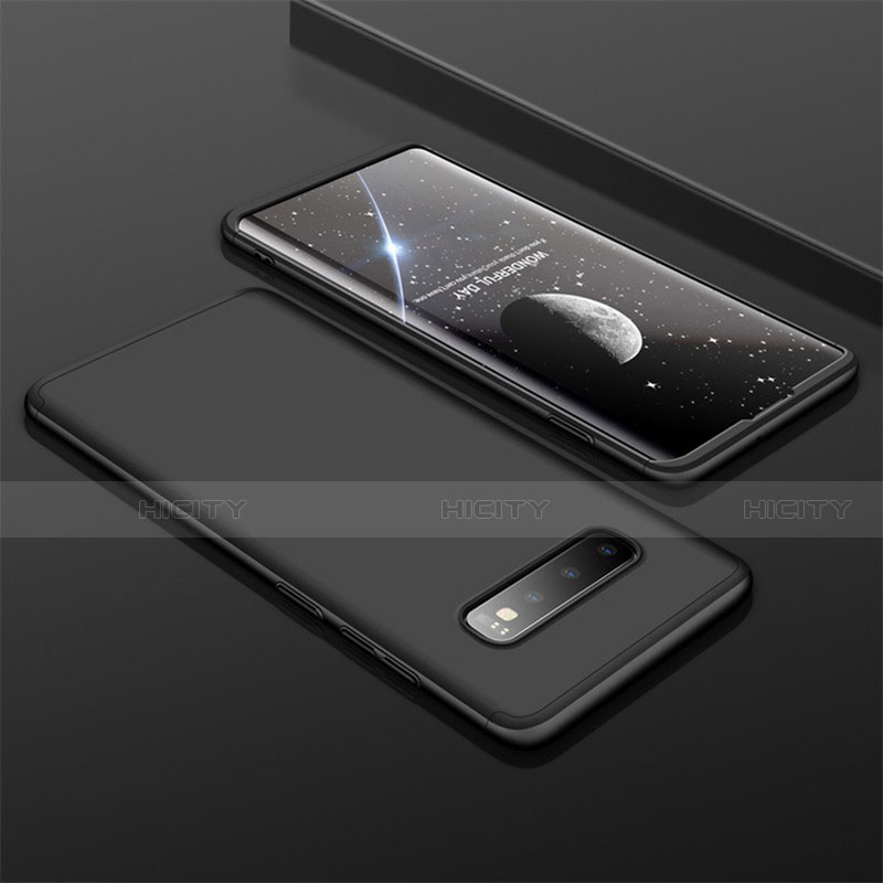 Samsung Galaxy S10 Plus用ハードケース プラスチック 質感もマット 前面と背面 360度 フルカバー M01 サムスン ブラック