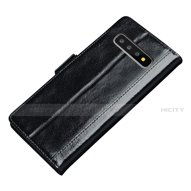 Samsung Galaxy S10 Plus用手帳型 レザーケース スタンド カバー P01 サムスン ブラック