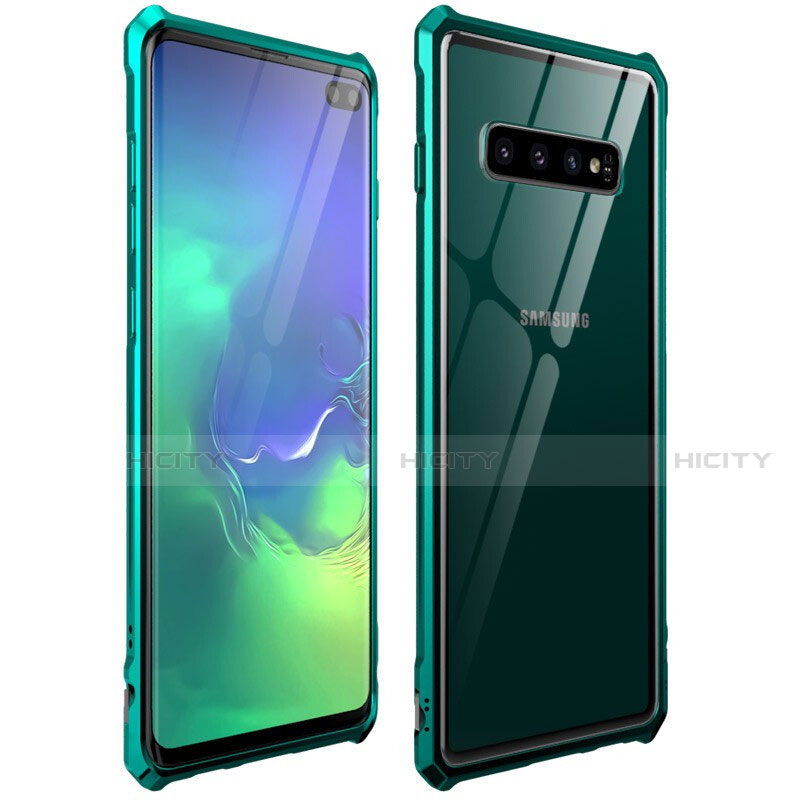 Samsung Galaxy S10 Plus用ケース 高級感 手触り良い アルミメタル 製の金属製 360度 フルカバーバンパー 鏡面 カバー T01 サムスン 