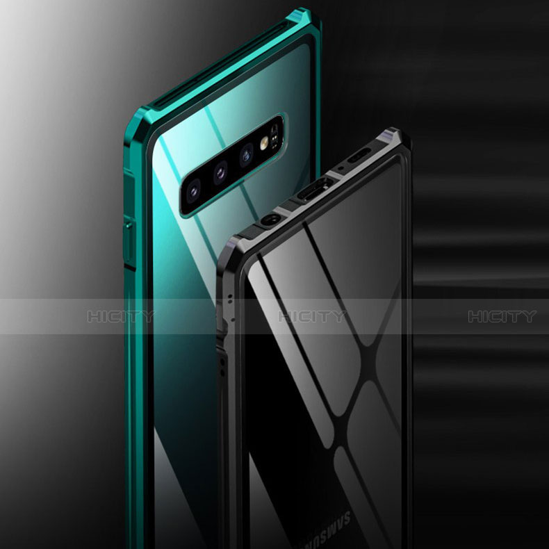 Samsung Galaxy S10 Plus用ケース 高級感 手触り良い アルミメタル 製の金属製 360度 フルカバーバンパー 鏡面 カバー T01 サムスン 